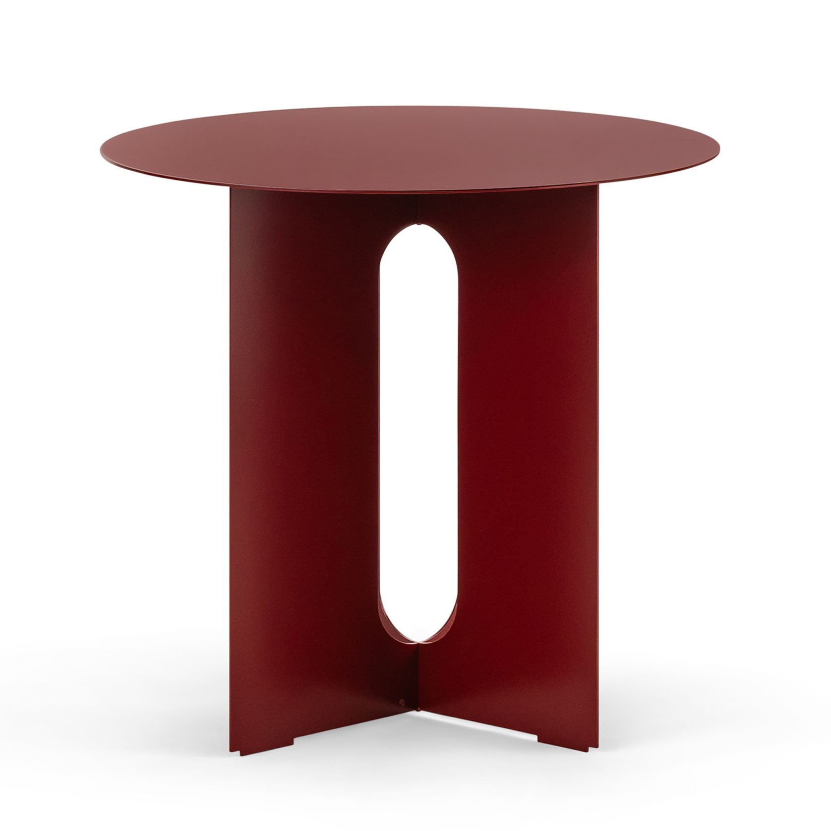 Kiyo Round Steel Side Table | Merlot Red gallery detail image