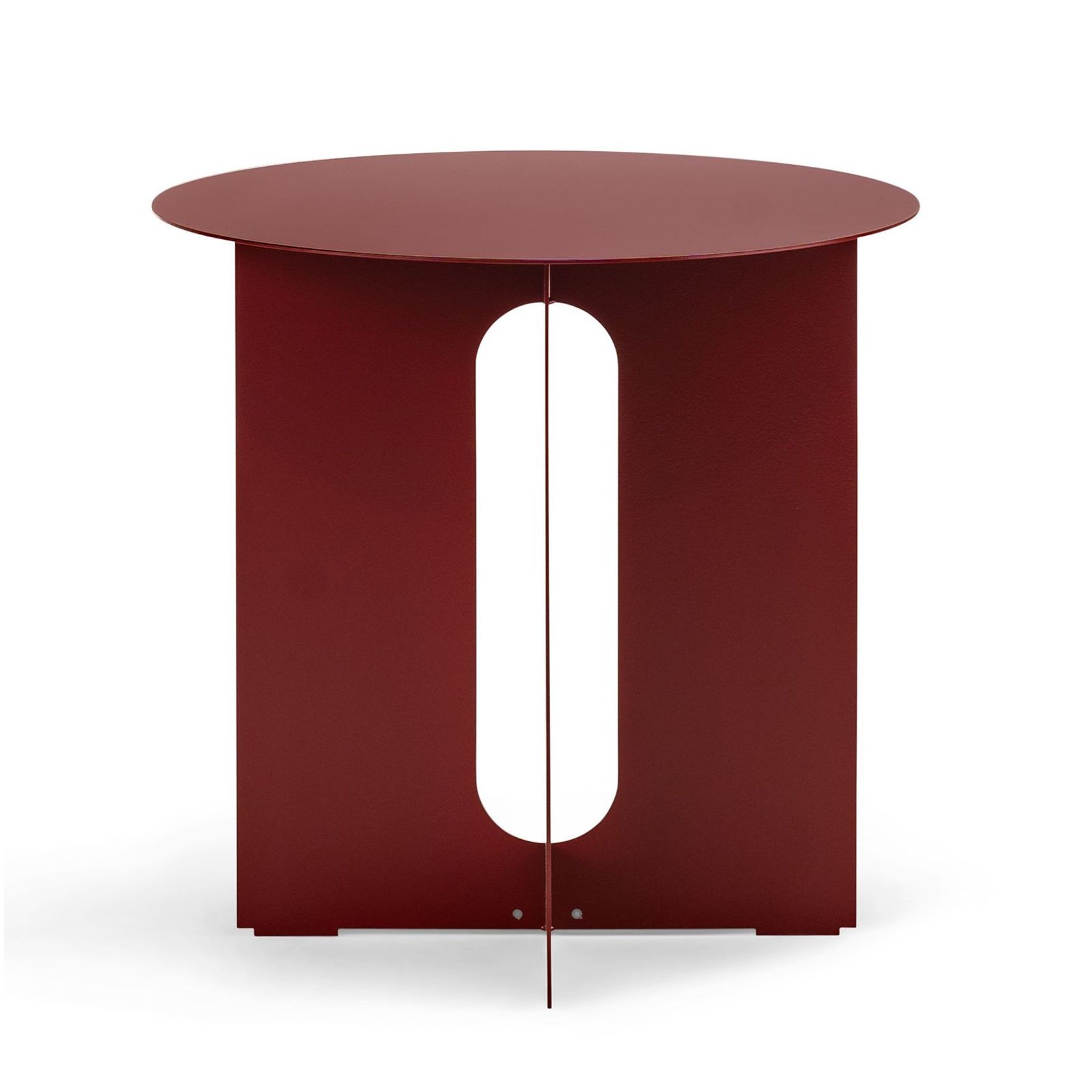 Kiyo Round Steel Side Table | Merlot Red gallery detail image