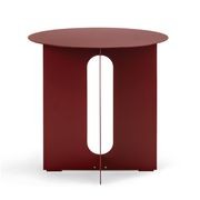 Kiyo Round Steel Side Table | Merlot Red gallery detail image