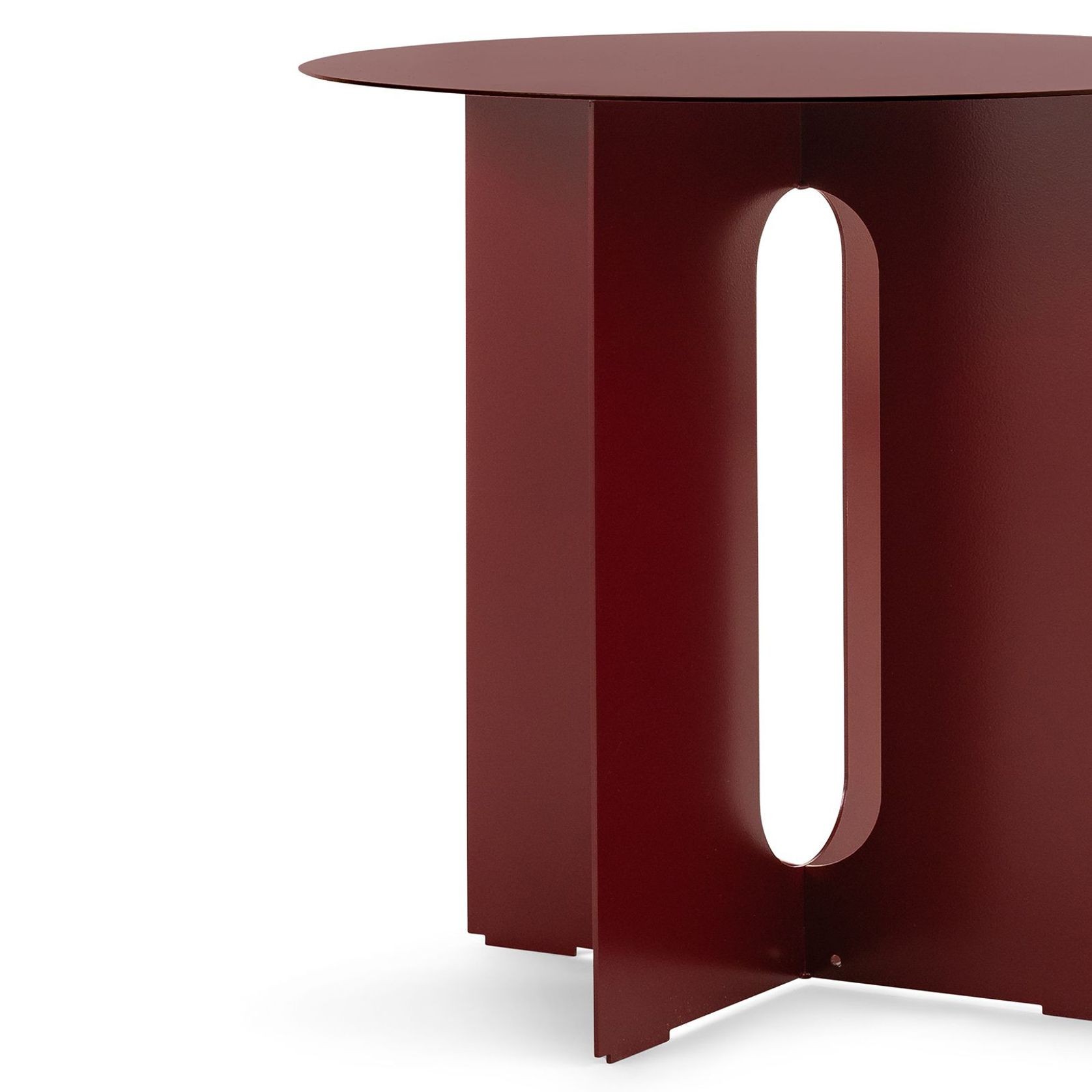 Kiyo Round Steel Side Table | Merlot Red gallery detail image
