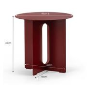 Kiyo Round Steel Side Table | Merlot Red gallery detail image