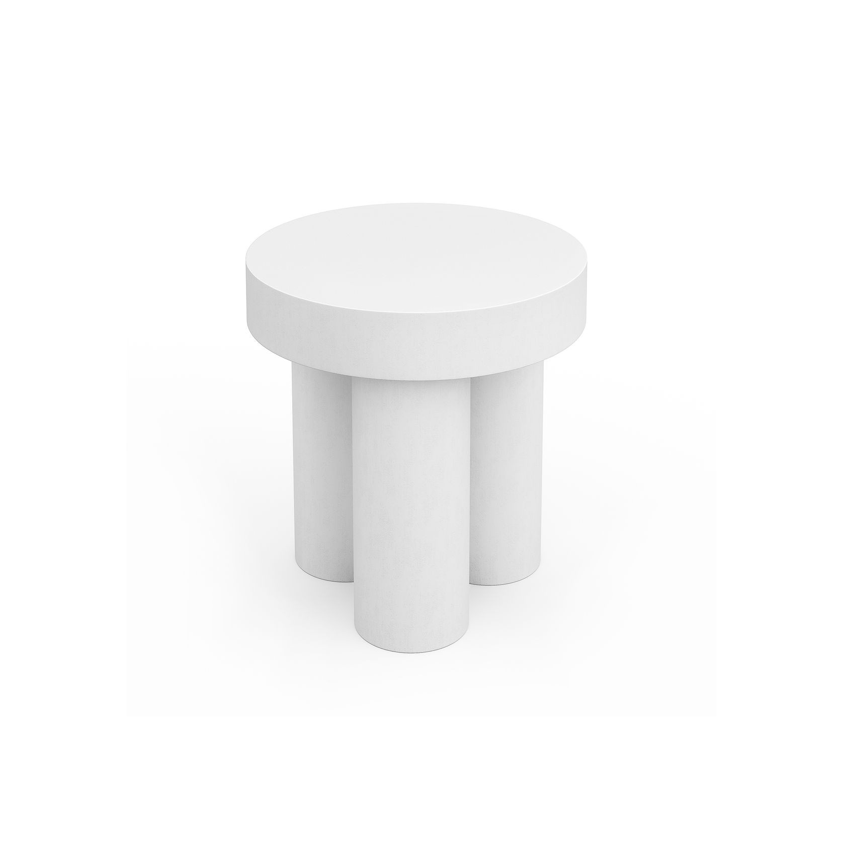 Colum 50cm Round Concrete Side Table | Indoor & Outdoor | White gallery detail image