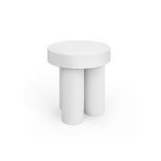 Colum 50cm Round Concrete Side Table | Indoor & Outdoor | White gallery detail image