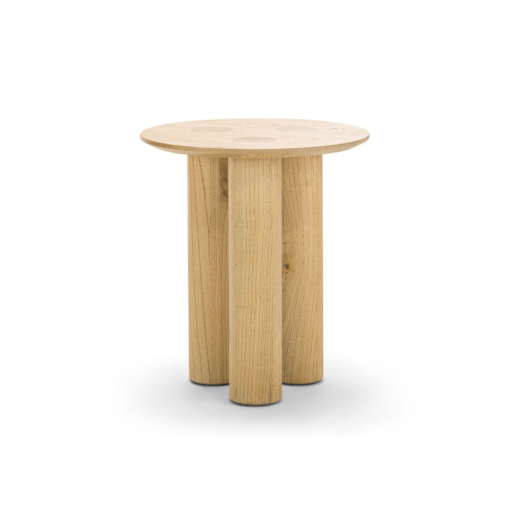 Pila Round Solid Oak Side Table | Natural gallery detail image