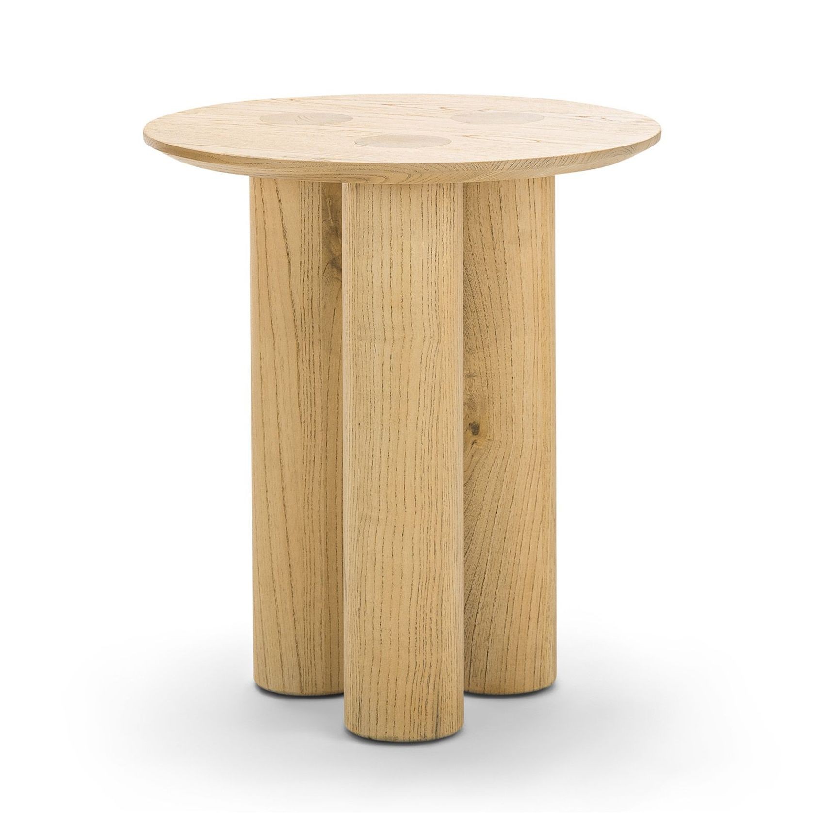 Pila Round Solid Oak Side Table | Natural gallery detail image