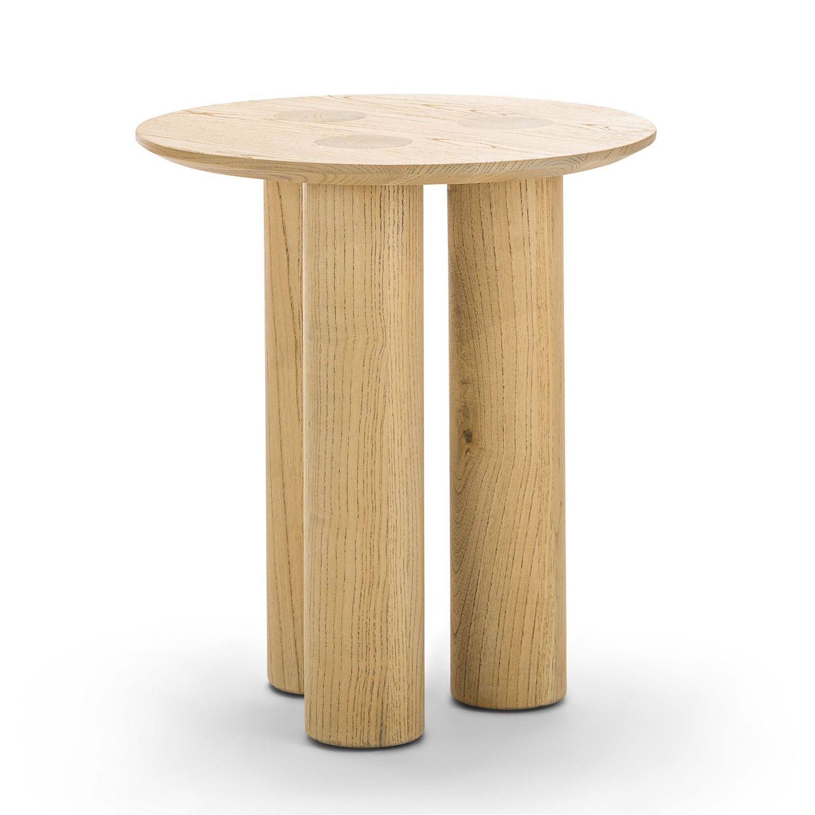 Pila Round Solid Oak Side Table | Natural gallery detail image