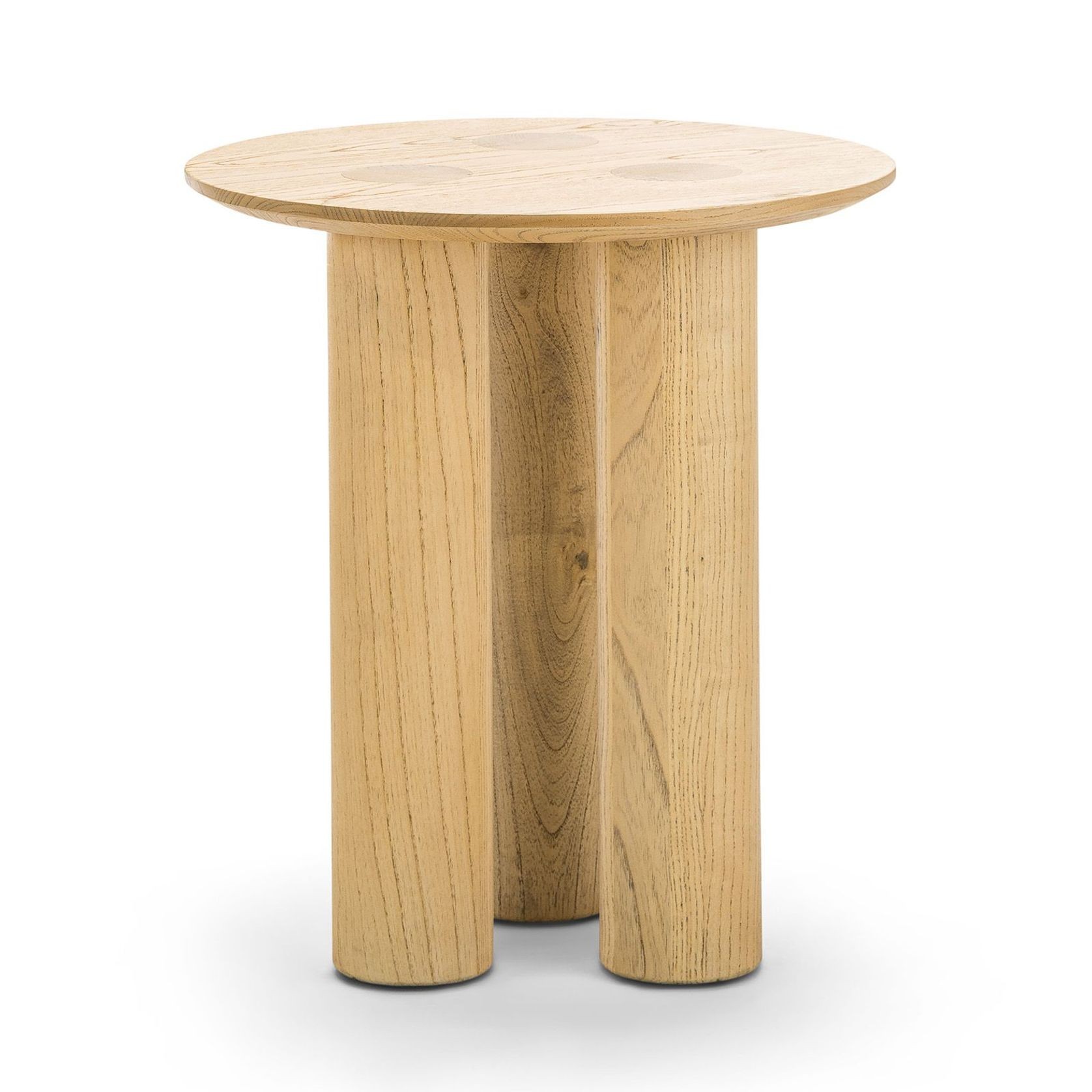 Pila Round Solid Oak Side Table | Natural gallery detail image