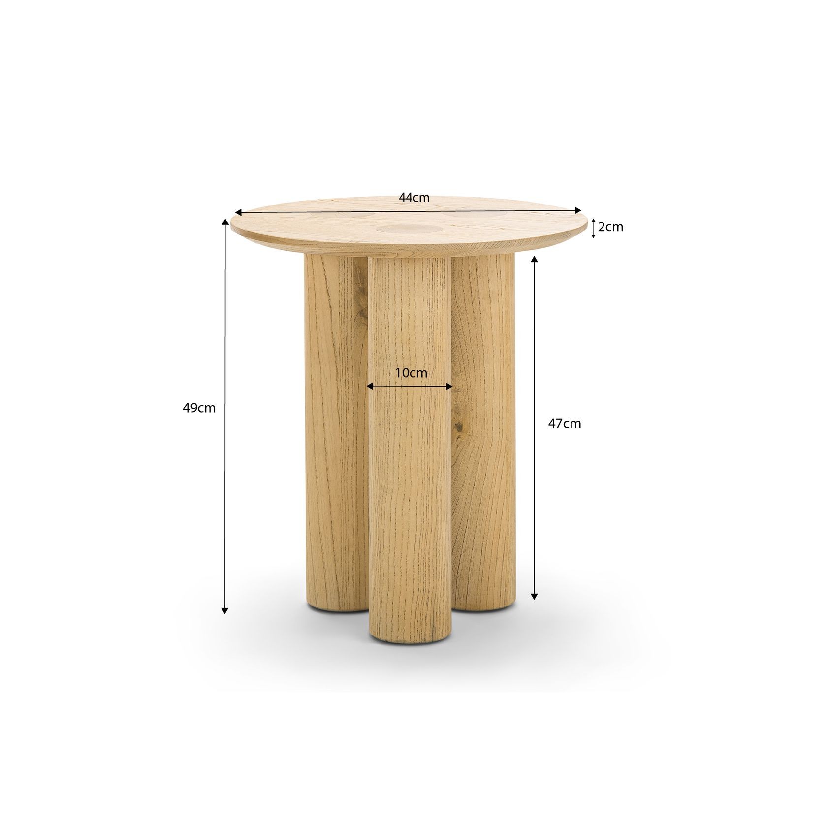 Pila Round Solid Oak Side Table | Natural gallery detail image