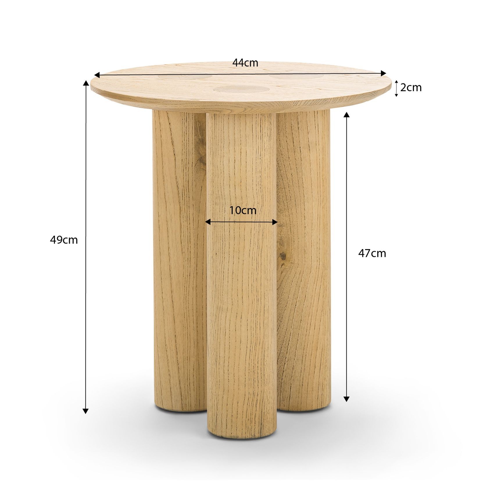 Pila Round Solid Oak Side Table | Natural gallery detail image