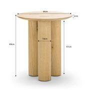 Pila Round Solid Oak Side Table | Natural gallery detail image