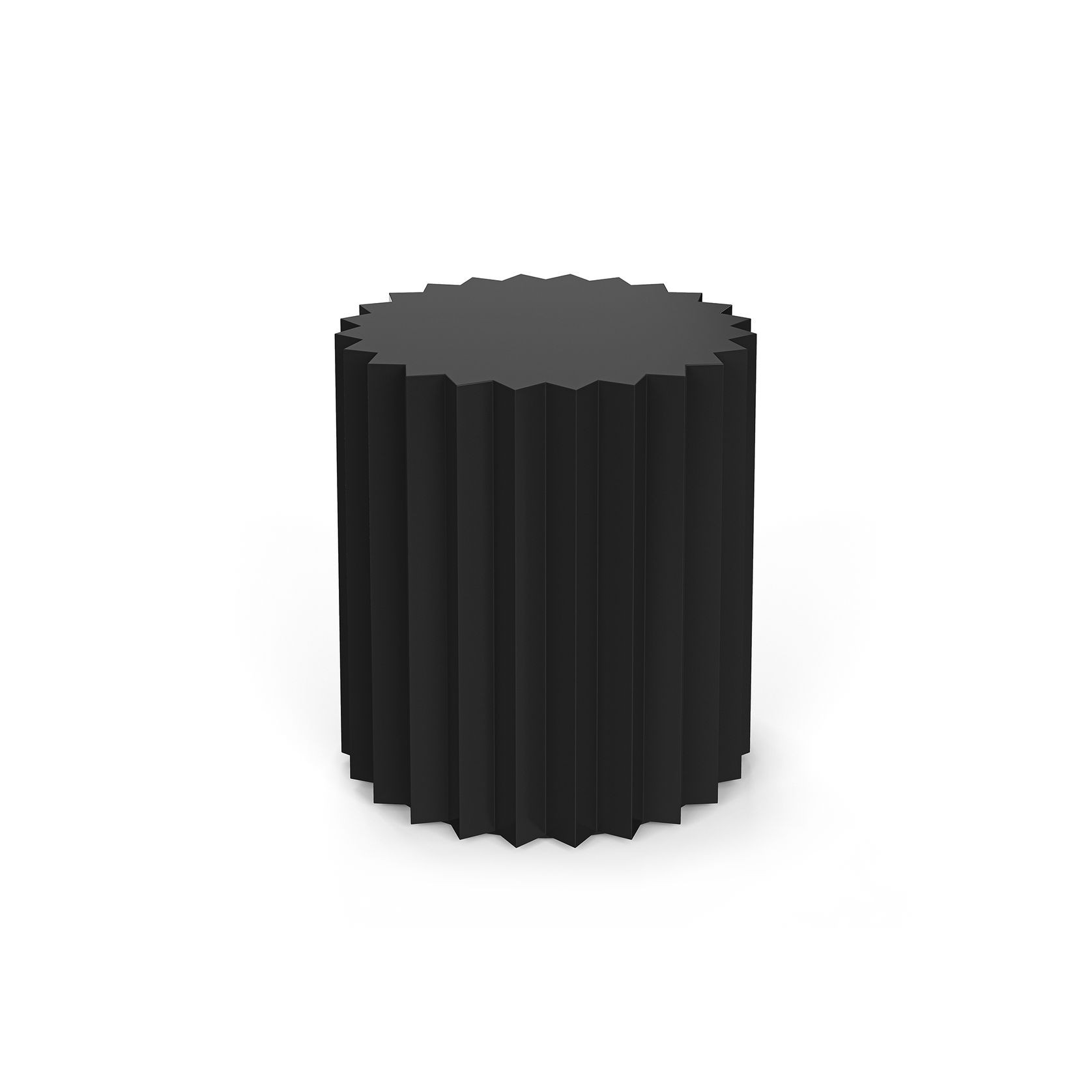Kaei Round Fluted Side Table | Black gallery detail image