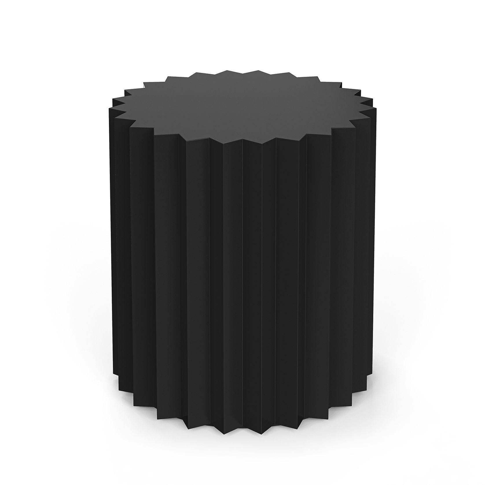 Kaei Round Fluted Side Table | Black gallery detail image