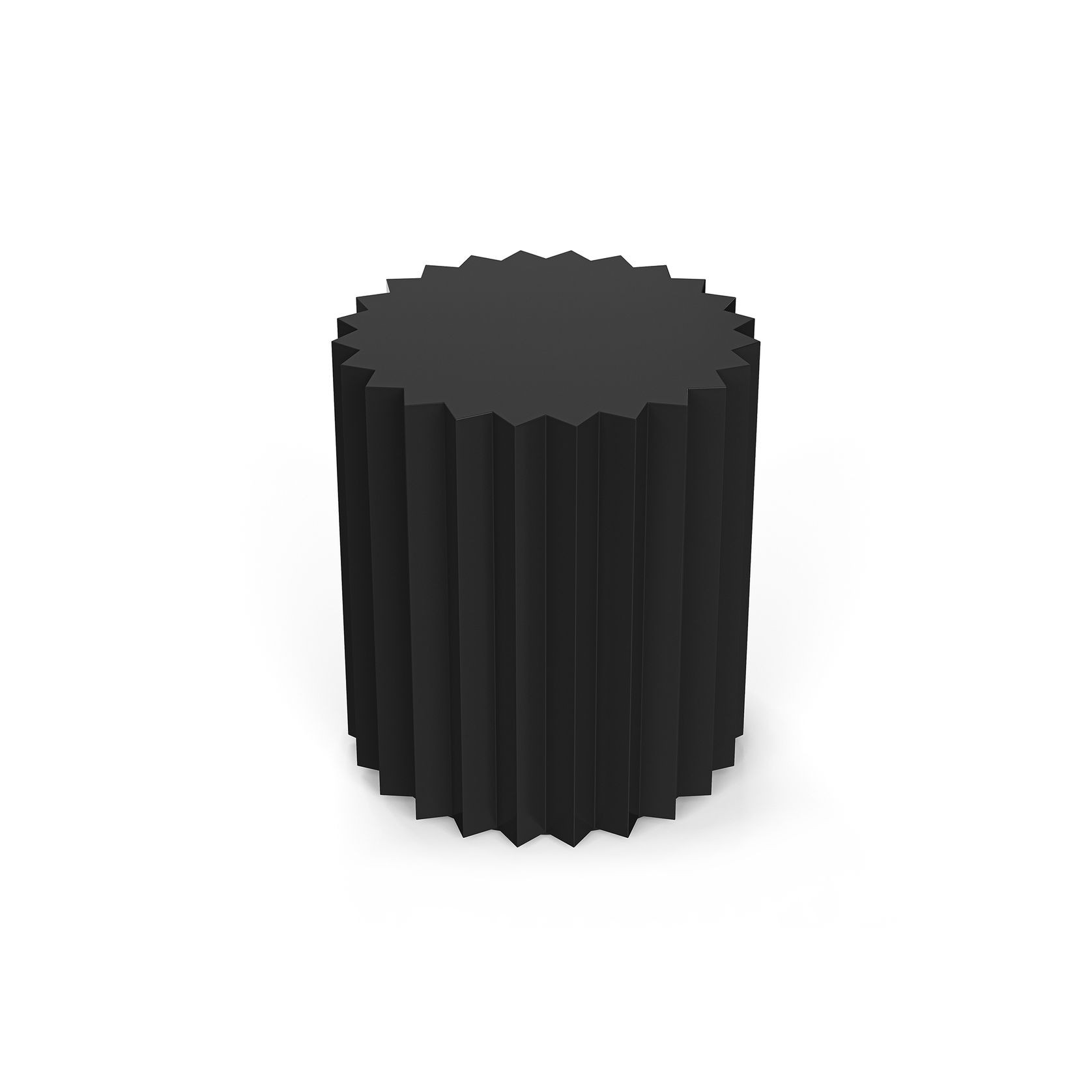 Kaei Round Fluted Side Table | Black gallery detail image