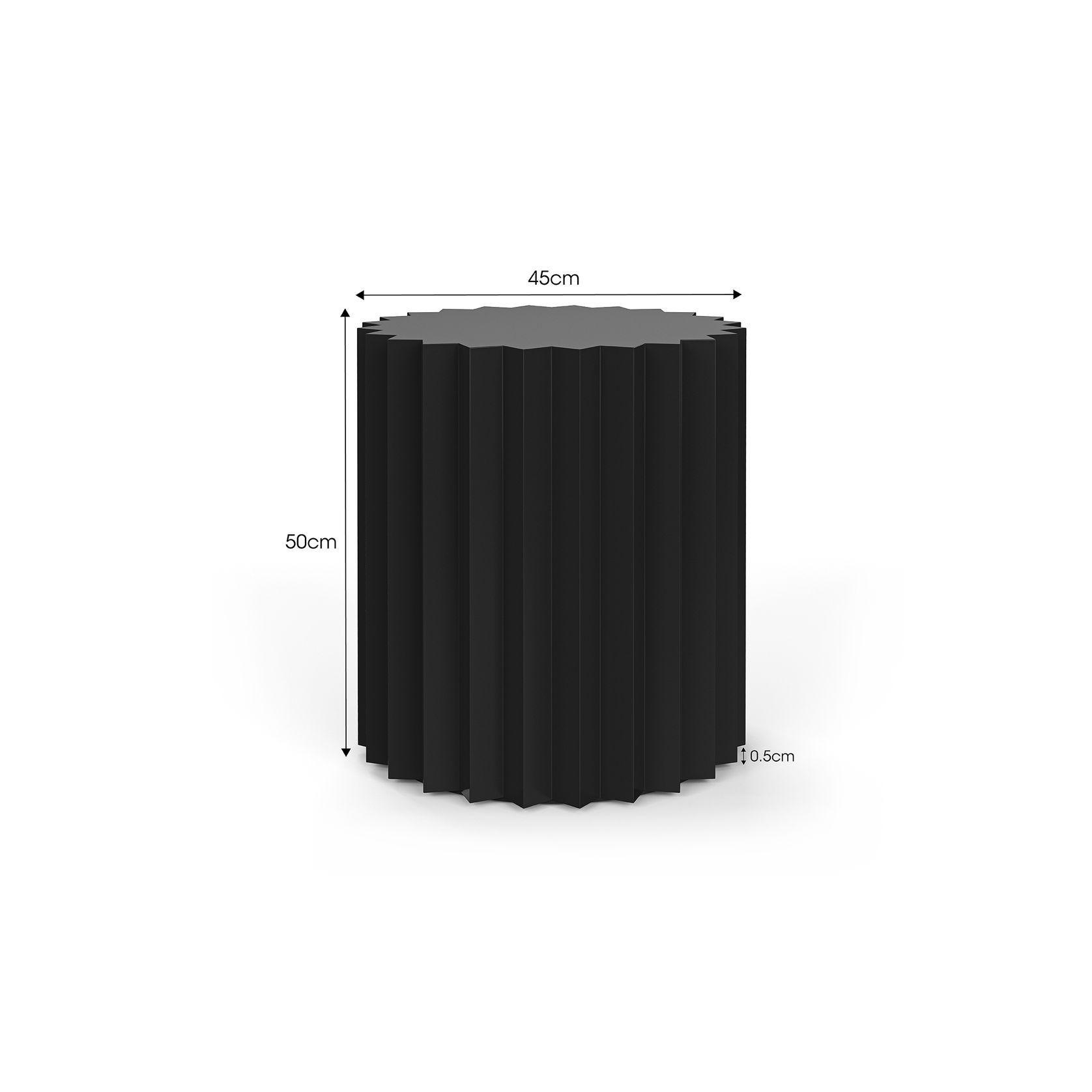 Kaei Round Fluted Side Table | Black gallery detail image