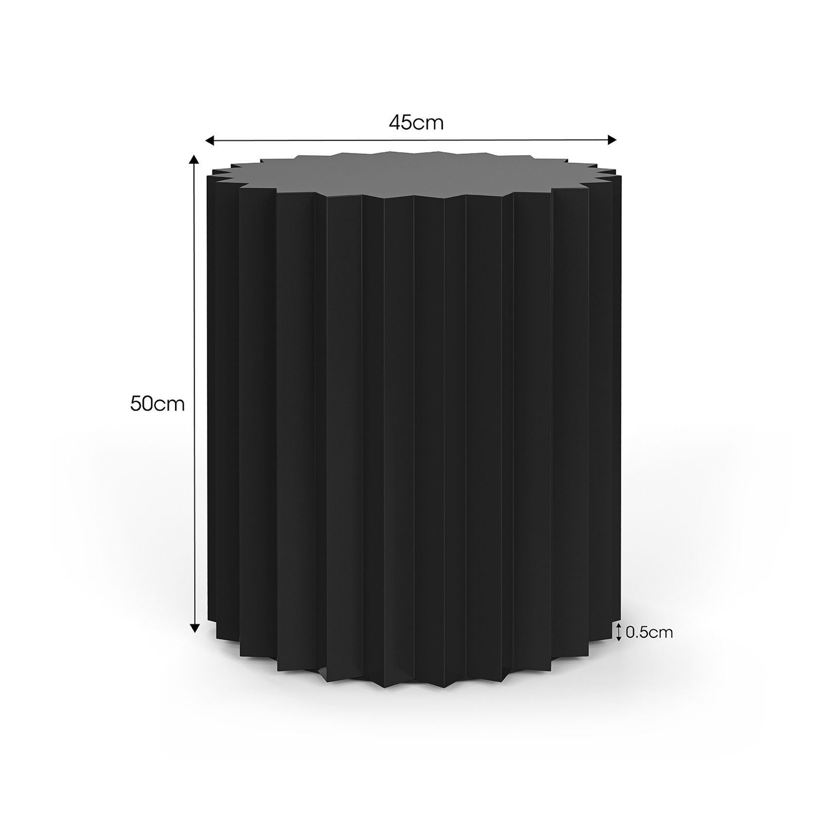 Kaei Round Fluted Side Table | Black gallery detail image