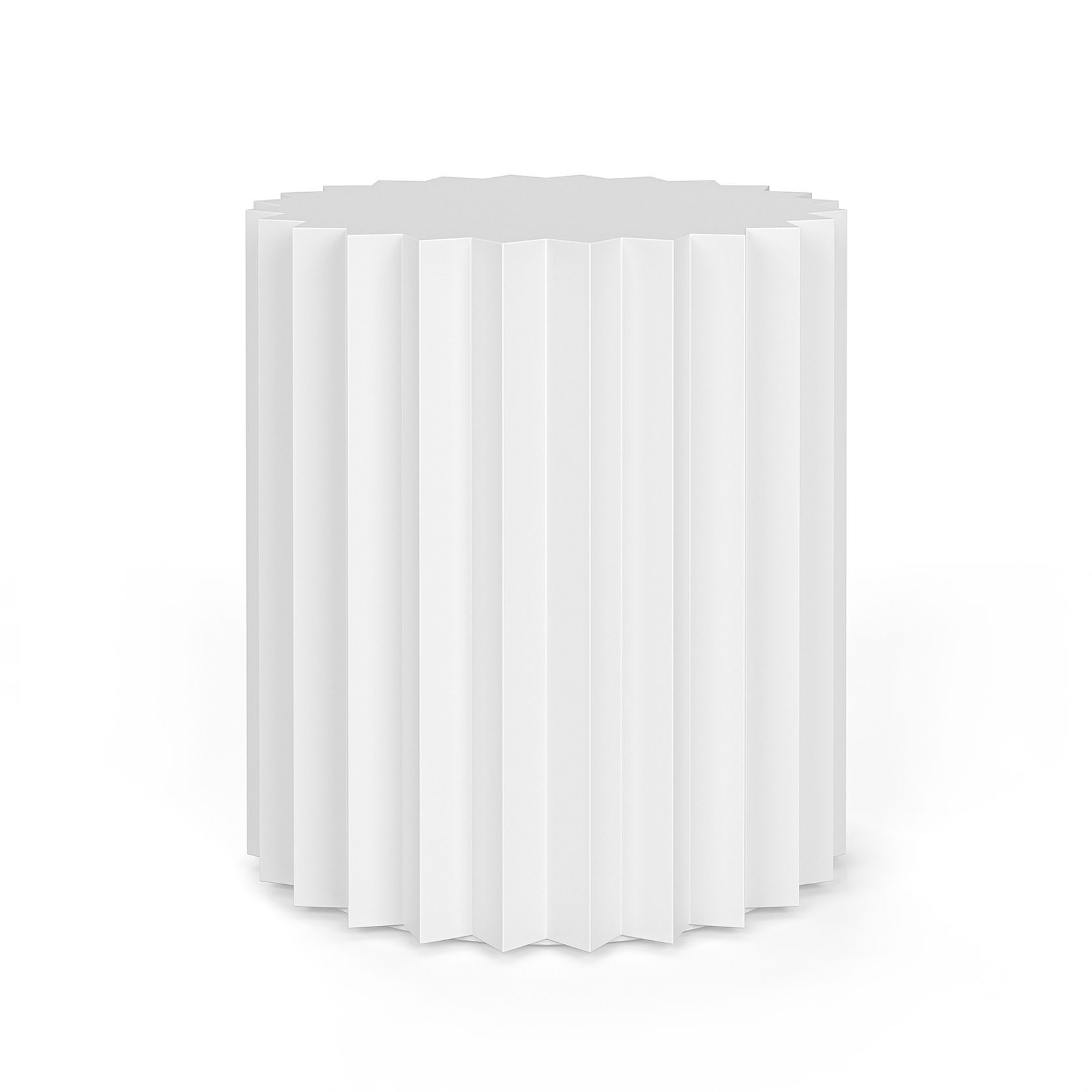 Kaei Round Fluted Side Table | White gallery detail image