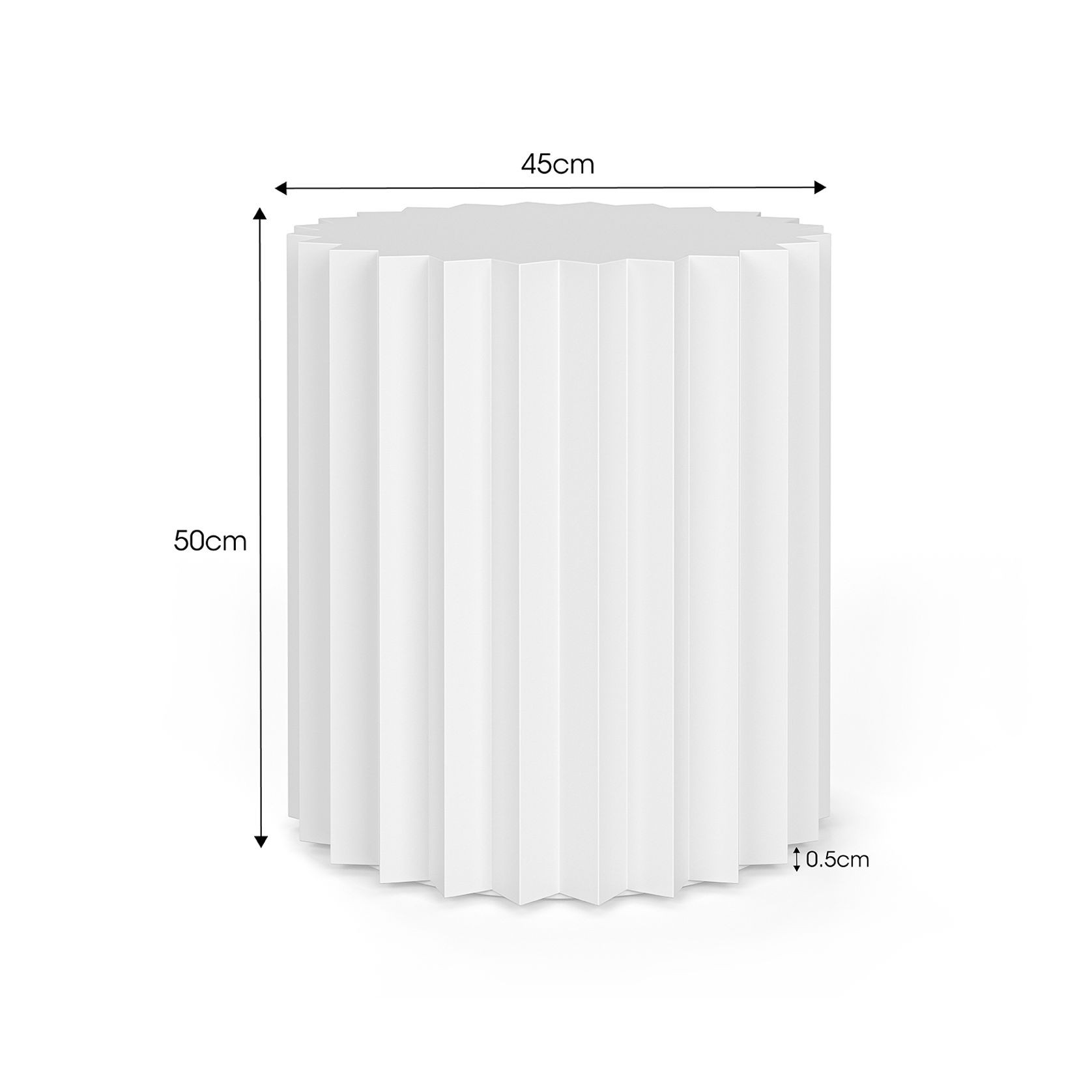 Kaei Round Fluted Side Table | White gallery detail image