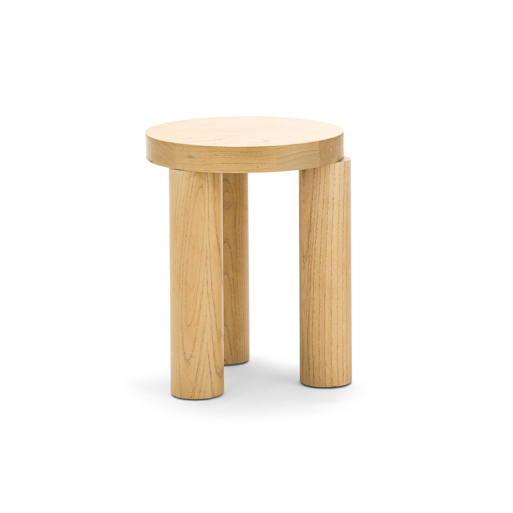 Nomad Round Solid Oak Side Table Stool | Natural gallery detail image