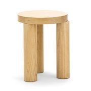Nomad Round Solid Oak Side Table Stool | Natural gallery detail image