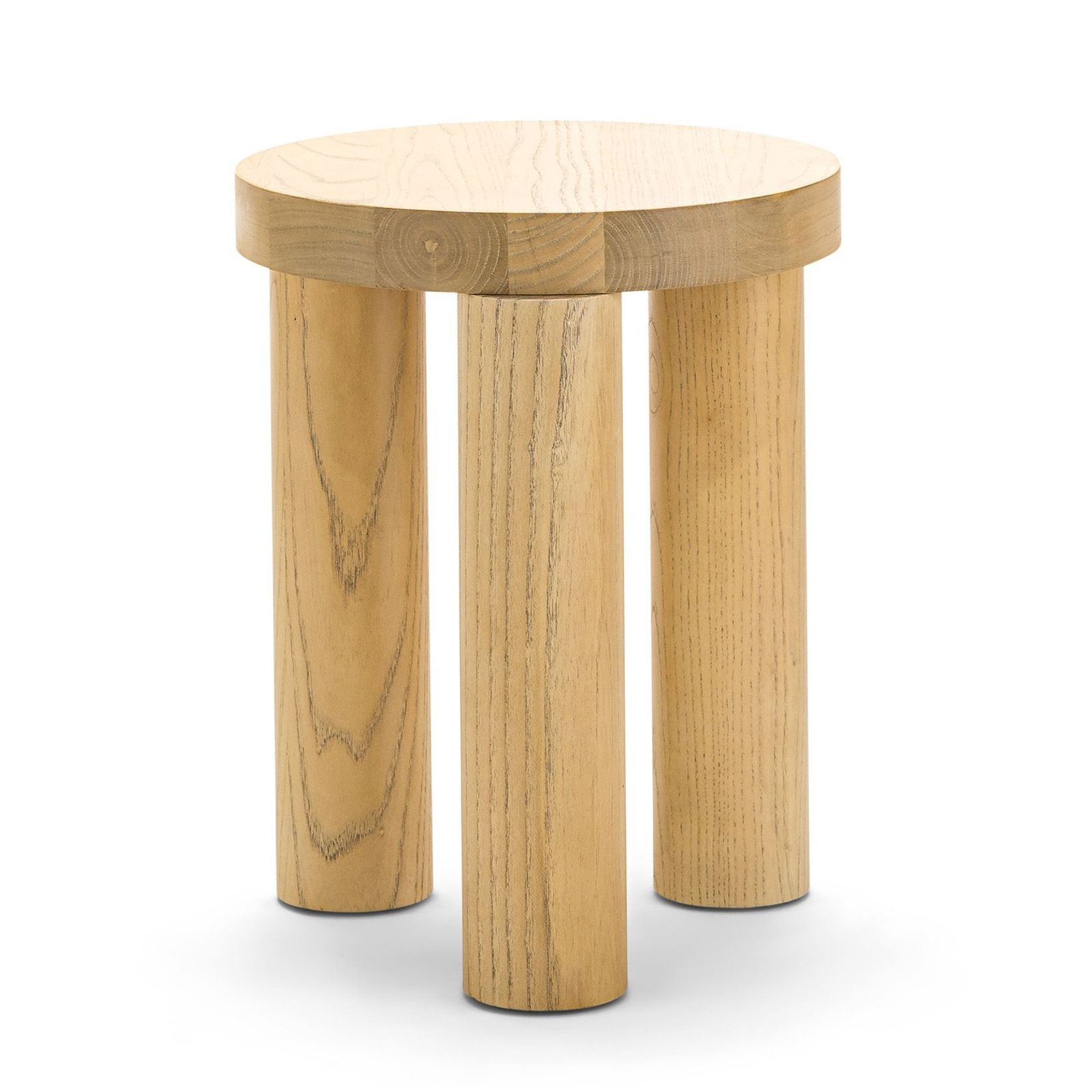 Nomad Round Solid Oak Side Table Stool | Natural gallery detail image