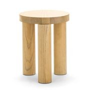 Nomad Round Solid Oak Side Table Stool | Natural gallery detail image
