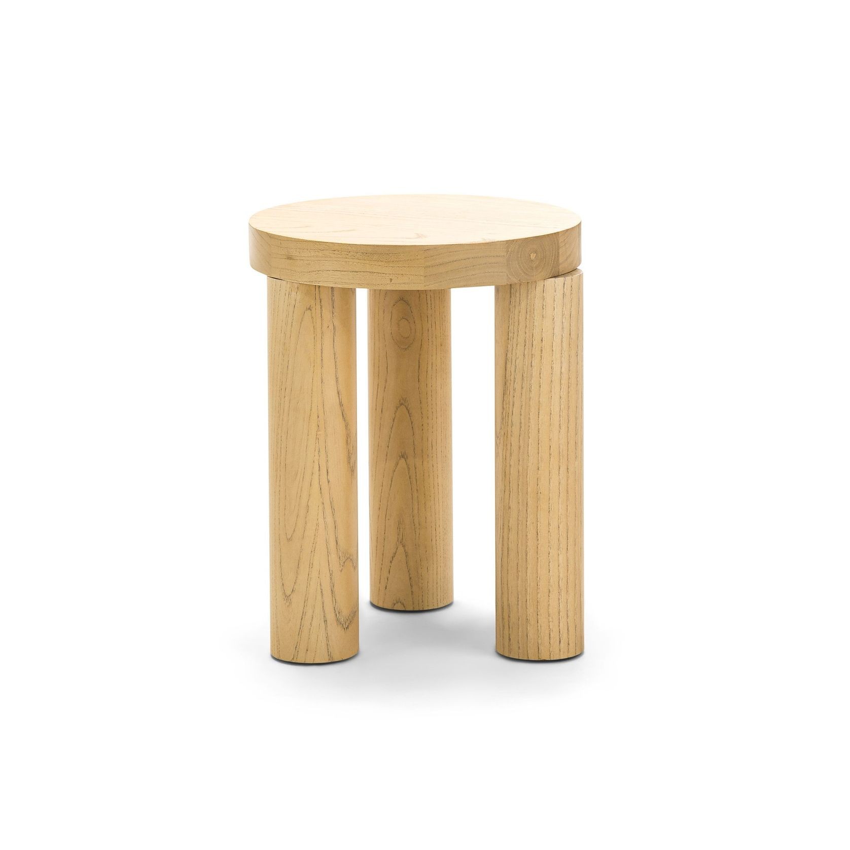 Nomad Round Solid Oak Side Table Stool | Natural gallery detail image