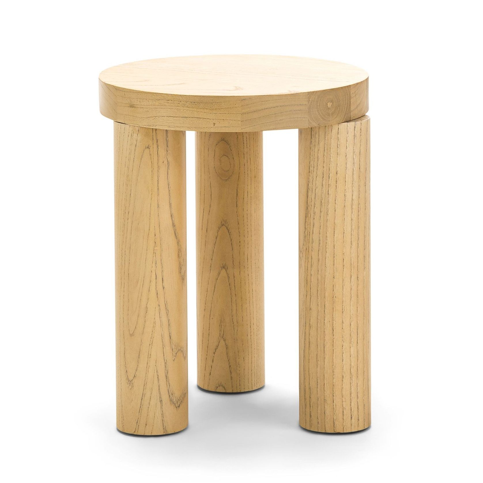 Nomad Round Solid Oak Side Table Stool | Natural gallery detail image