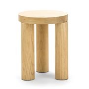 Nomad Round Solid Oak Side Table Stool | Natural gallery detail image