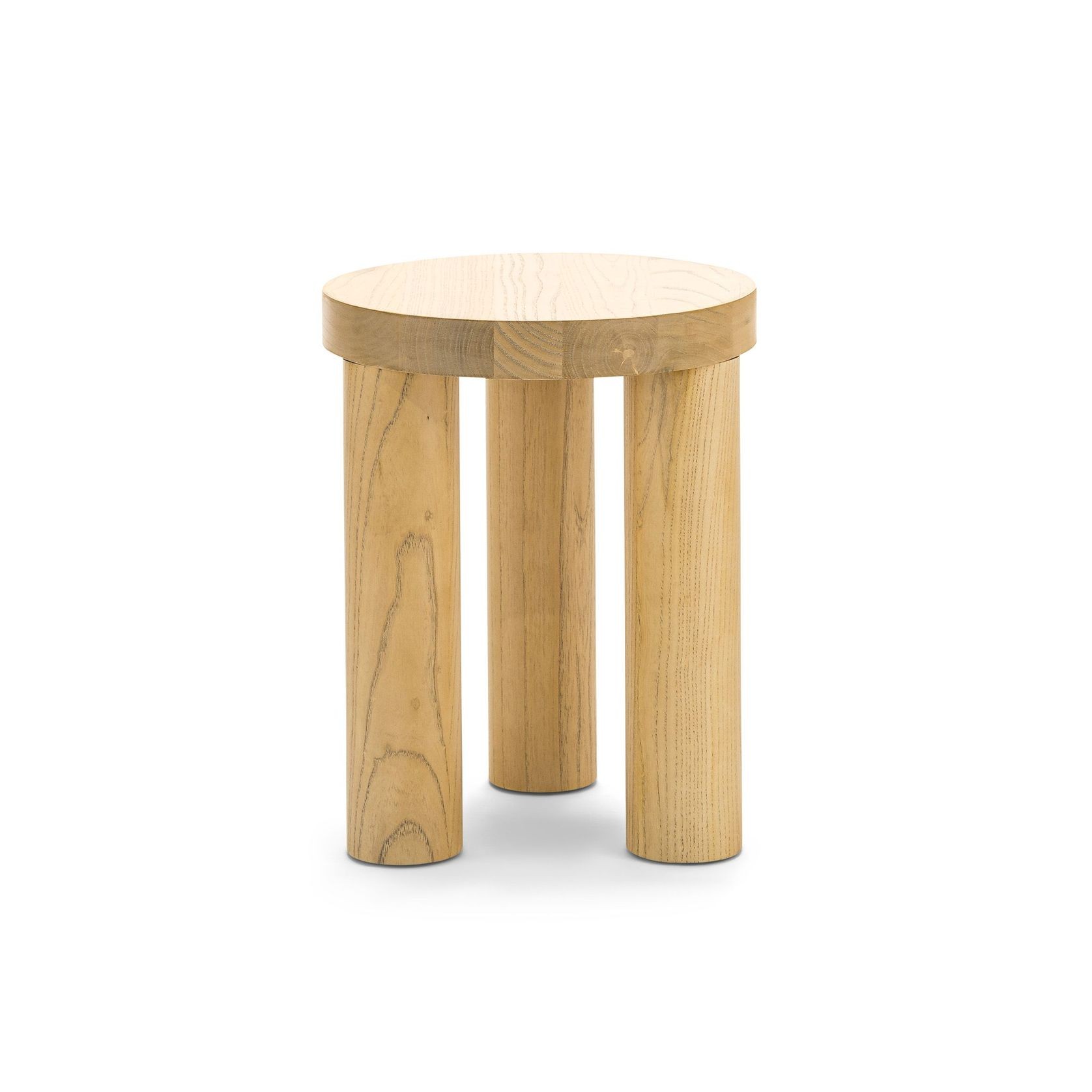 Nomad Round Solid Oak Side Table Stool | Natural gallery detail image