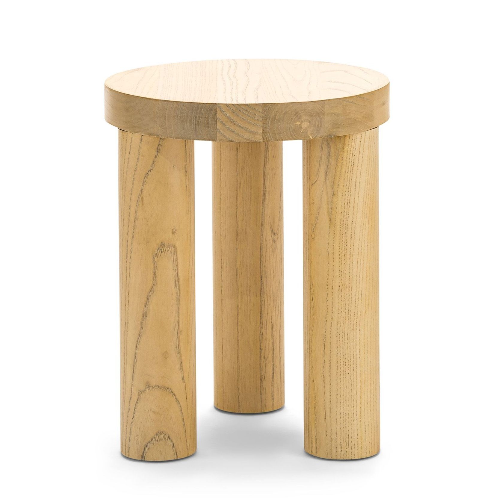 Nomad Round Solid Oak Side Table Stool | Natural gallery detail image