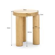 Nomad Round Solid Oak Side Table Stool | Natural gallery detail image