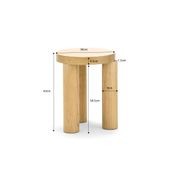 Nomad Round Solid Oak Side Table Stool | Natural gallery detail image