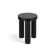 Nomad Round Solid Oak Side Table Stool | Black gallery detail image