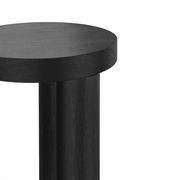 Nomad Round Solid Oak Side Table Stool | Black gallery detail image