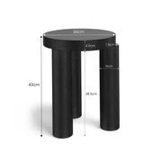 Nomad Round Solid Oak Side Table Stool | Black gallery detail image