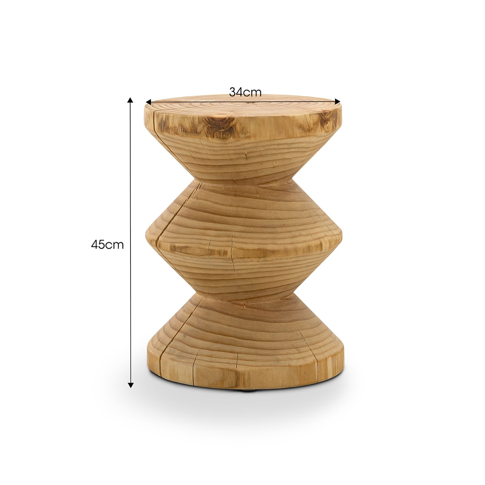 Navi Zig Zag Stump Stool | Natural gallery detail image