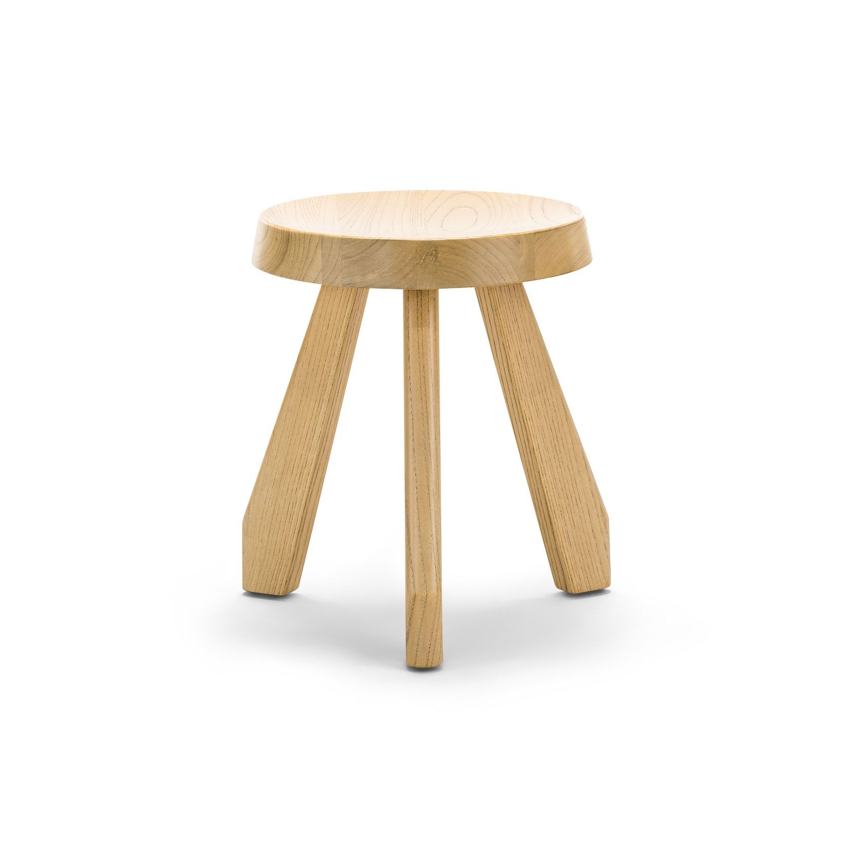 Bel Round Solid Oak Table Stool | Natural gallery detail image