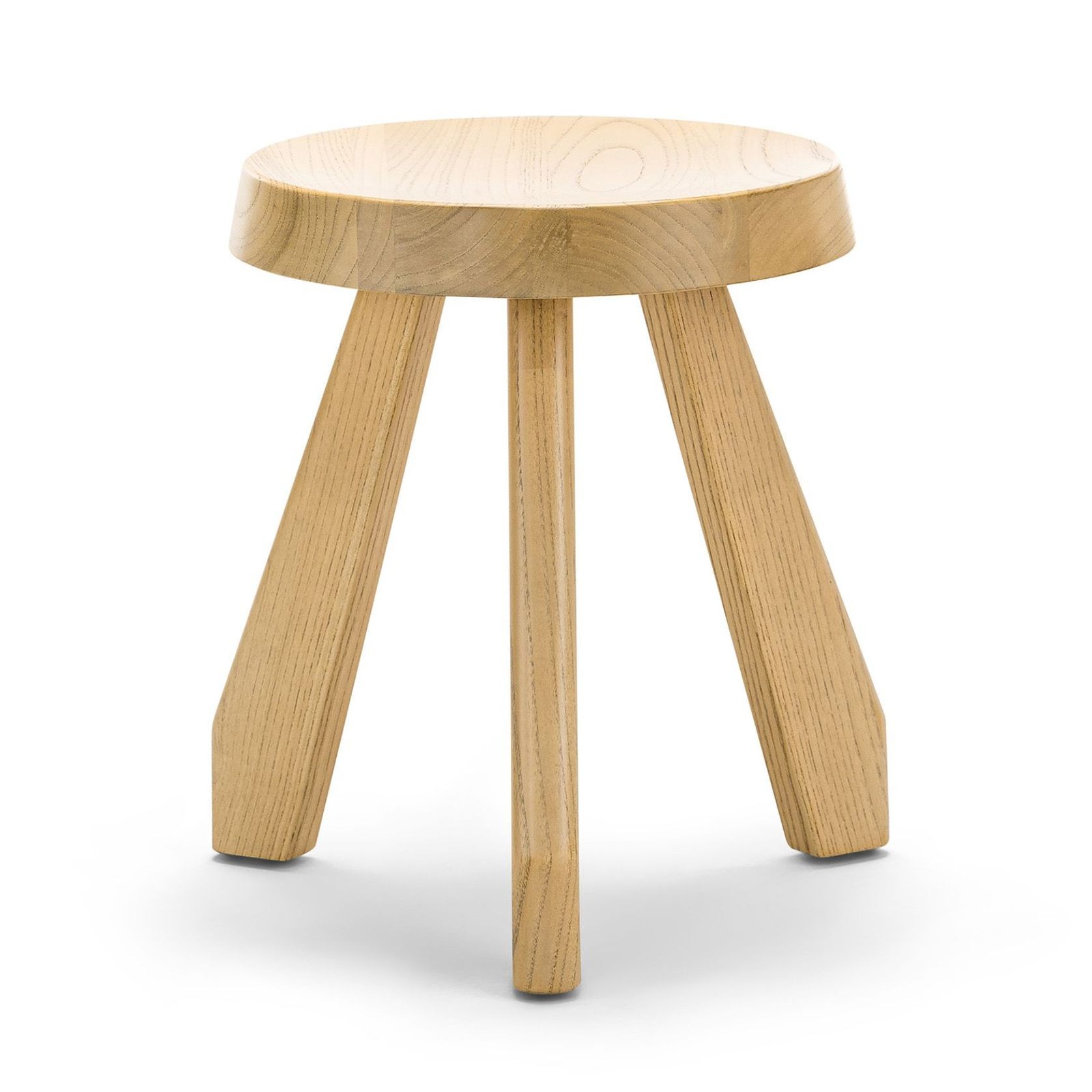Bel Round Solid Oak Table Stool | Natural gallery detail image