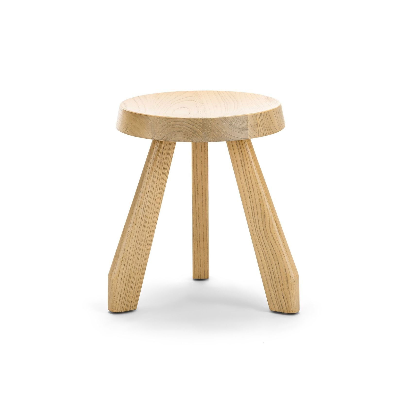 Bel Round Solid Oak Table Stool | Natural gallery detail image