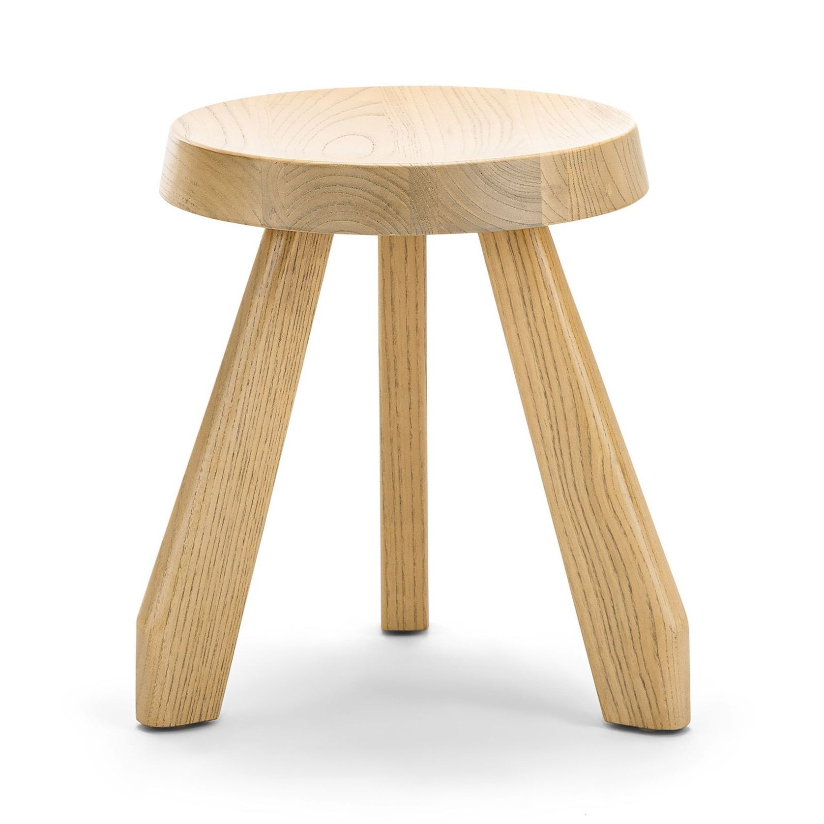 Bel Round Solid Oak Table Stool | Natural gallery detail image