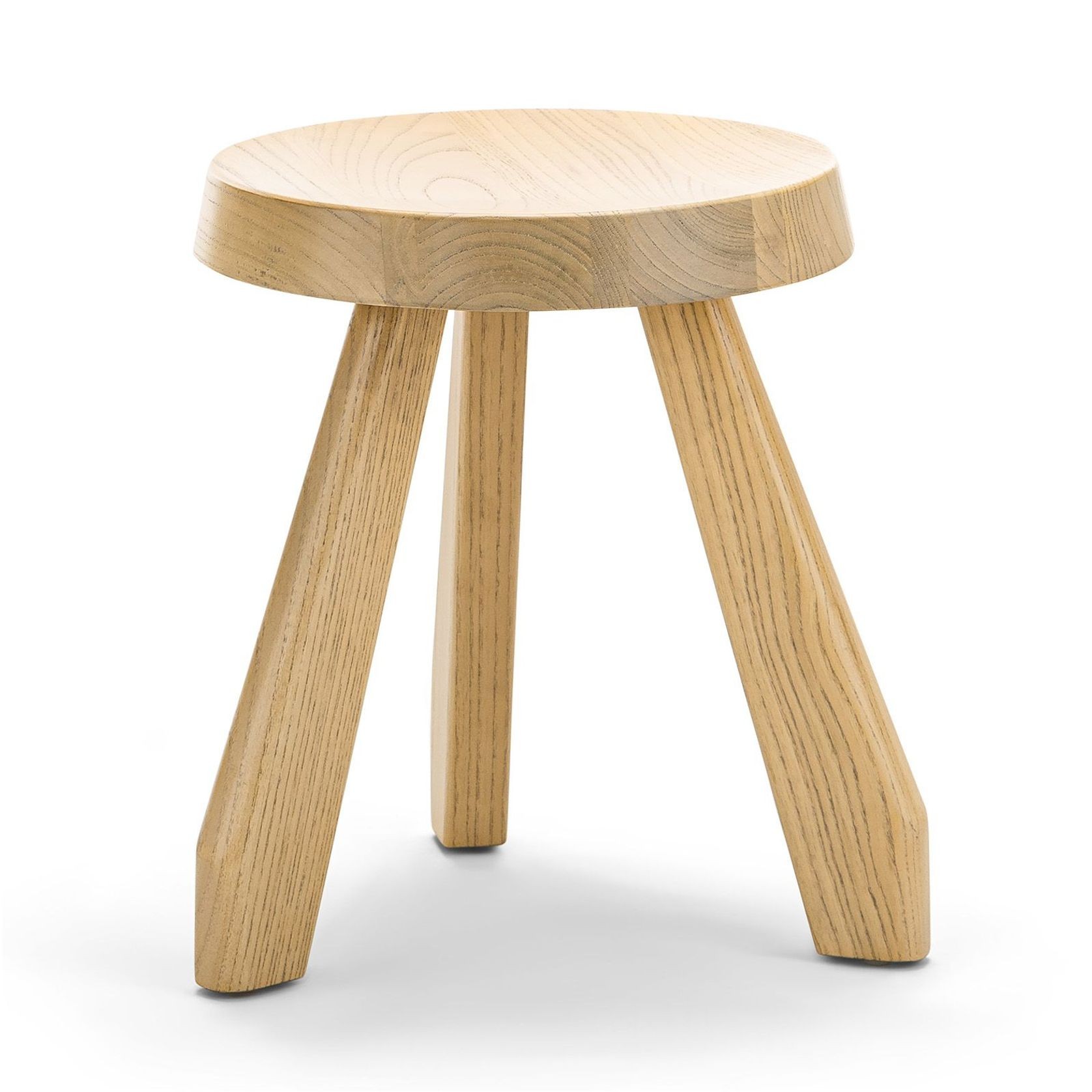 Bel Round Solid Oak Table Stool | Natural gallery detail image
