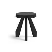 Bel Round Solid Oak Table Stool | Black gallery detail image