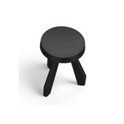 Bel Round Solid Oak Table Stool | Black gallery detail image