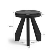 Bel Round Solid Oak Table Stool | Black gallery detail image