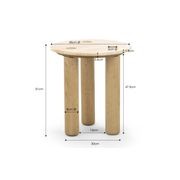 Ayra 45cm Round Travertine Side Table | Cream & Natural Oak gallery detail image