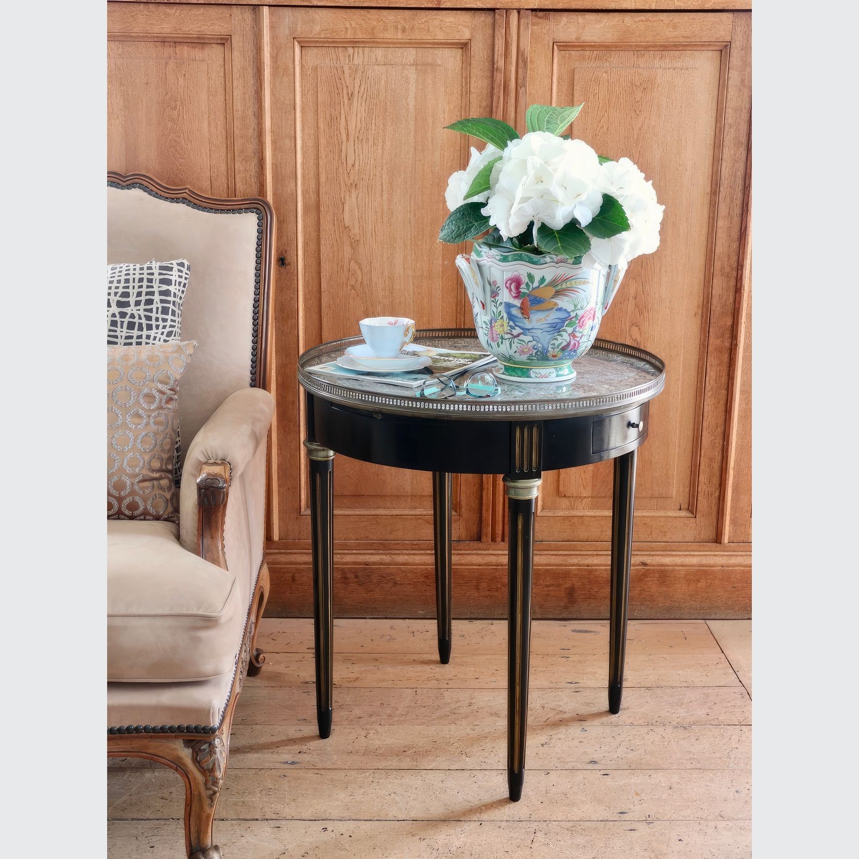 Louis XVI Style Bouillotte Side Table gallery detail image