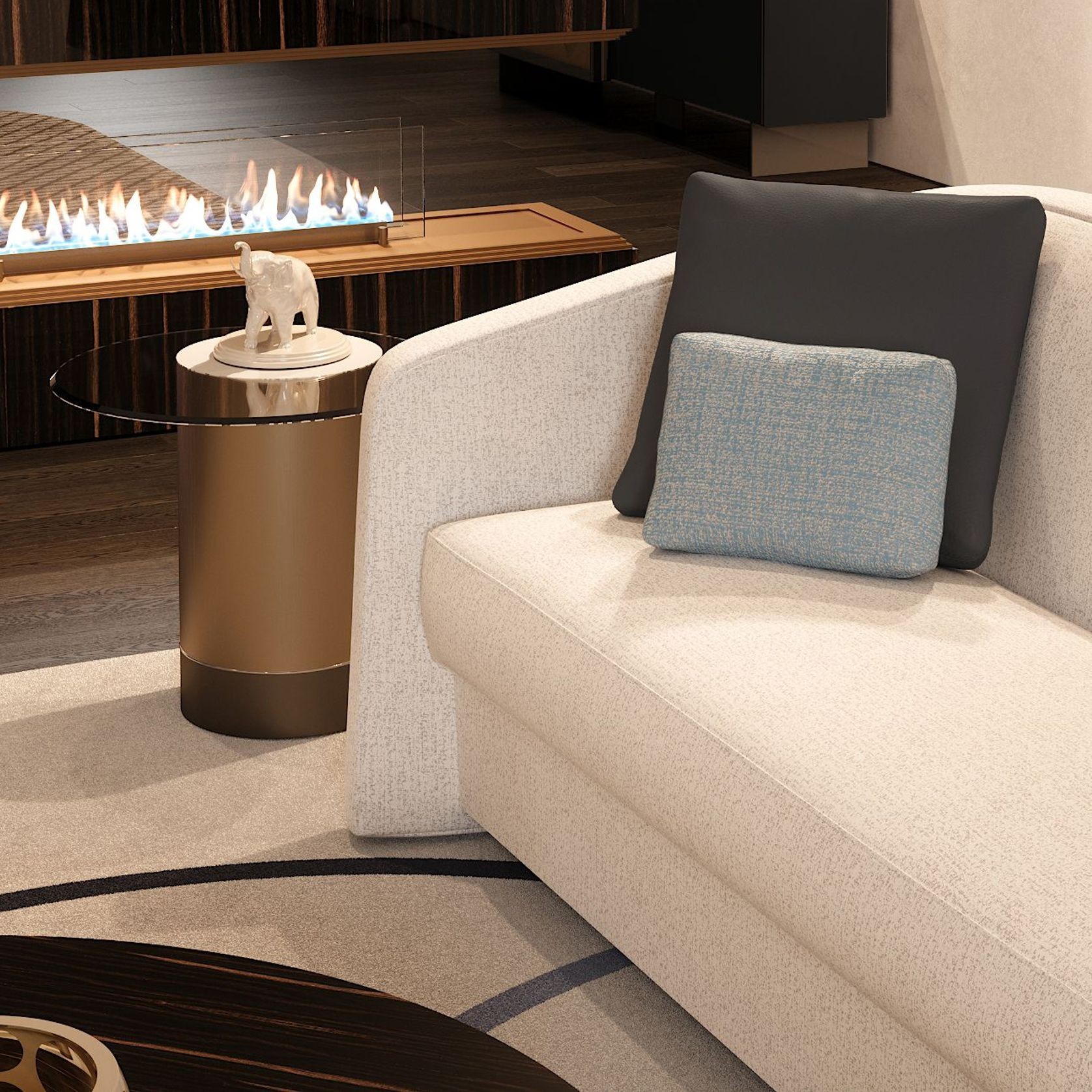 Tau Steel Vetro Side Table gallery detail image