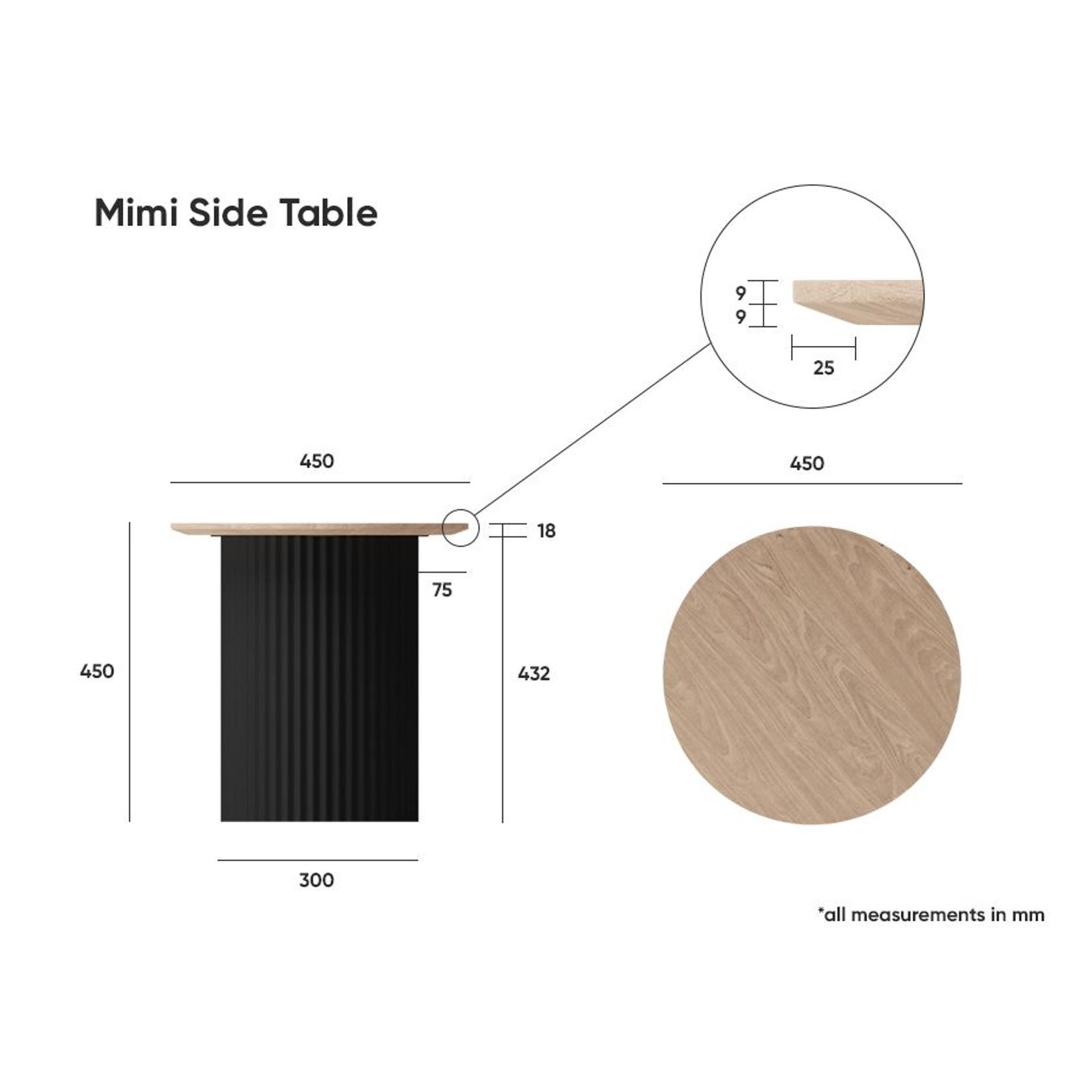 Mimi Side Table -  Natural gallery detail image