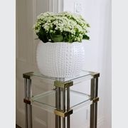 Hollywood Regency Lucite, Glass and Brass Pedestal gallery detail image
