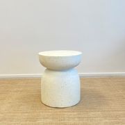 Pedestal Side Table - Fleck White gallery detail image